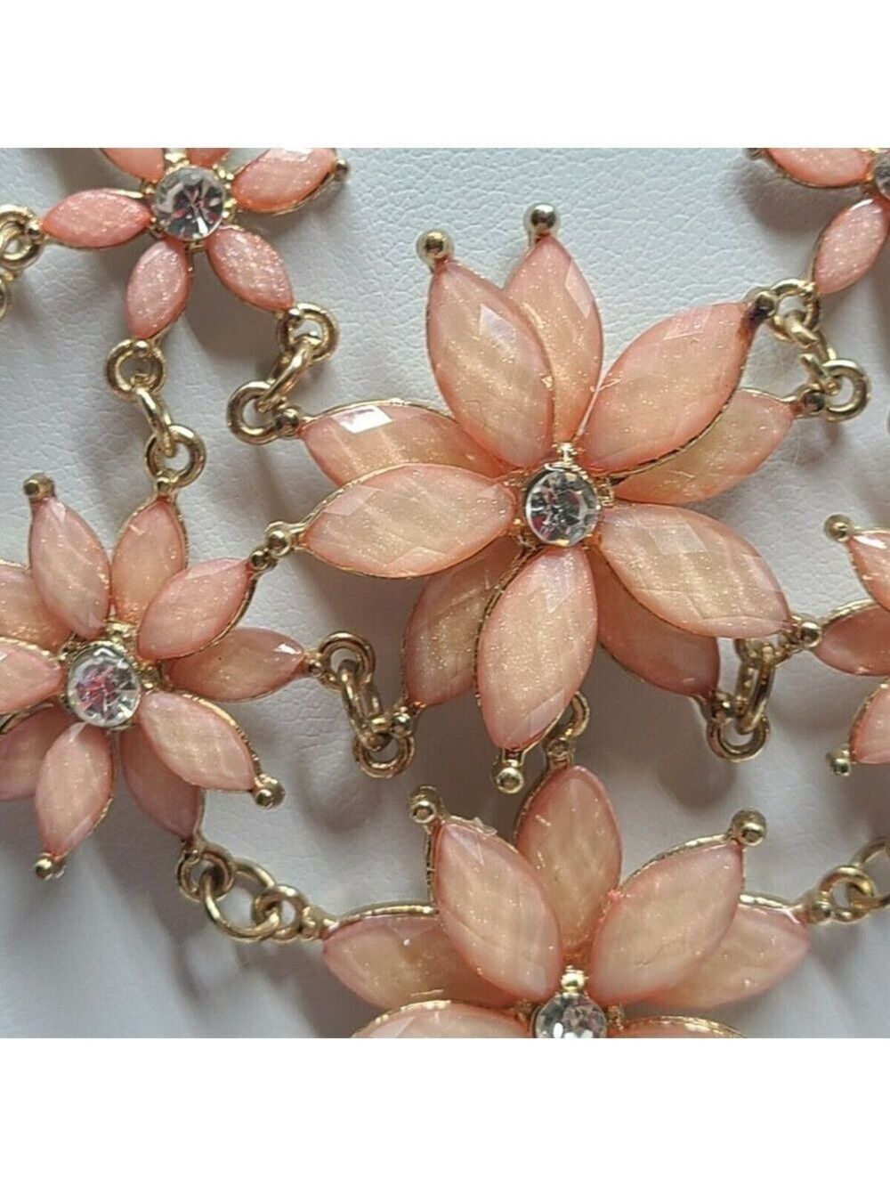 Sophia and Kate Peach Flower Necklace With Rhinest